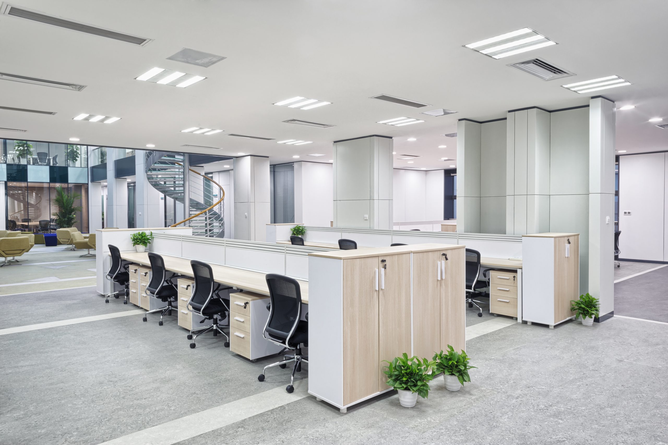 multiple occupancy office furniture within modern office