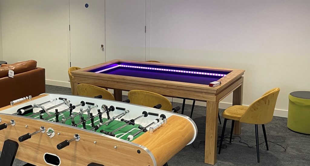 bespoke card gaming table and table football table