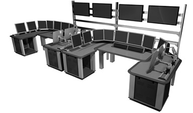 security desk with monitor wall