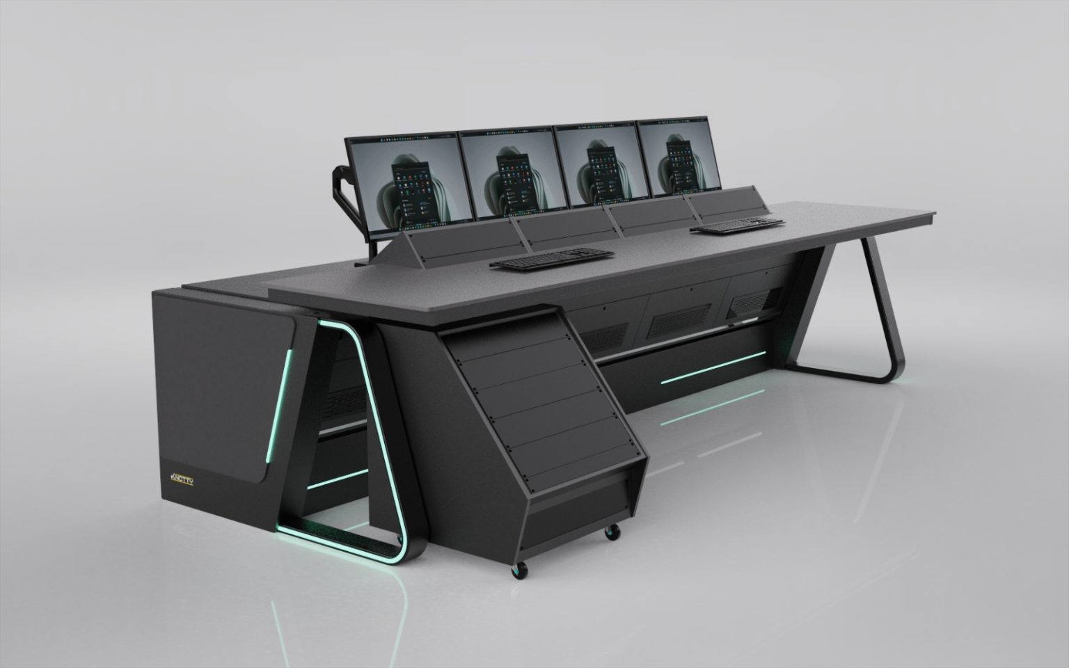 Custom Console Features | Bespoke Broadcast Furniture | Knotty Ash