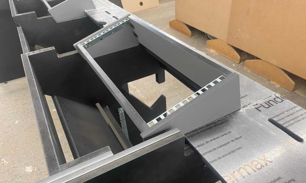 control room furniture being made
