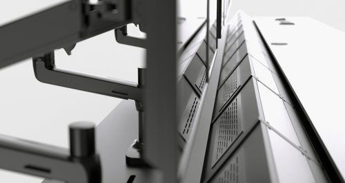 Close up photo of features of the desk